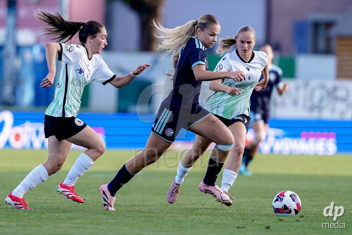 Yverdon-les-Bains, Switzerland - August 29: Ella Ljustina of GC Frauenfussball in action during the AXA Women's Super League match between FC Yverdon Women and GC Frauenfussball at Stade Municipal on August 29, 2026 in Yverdon-les-Bains, Switzerland.