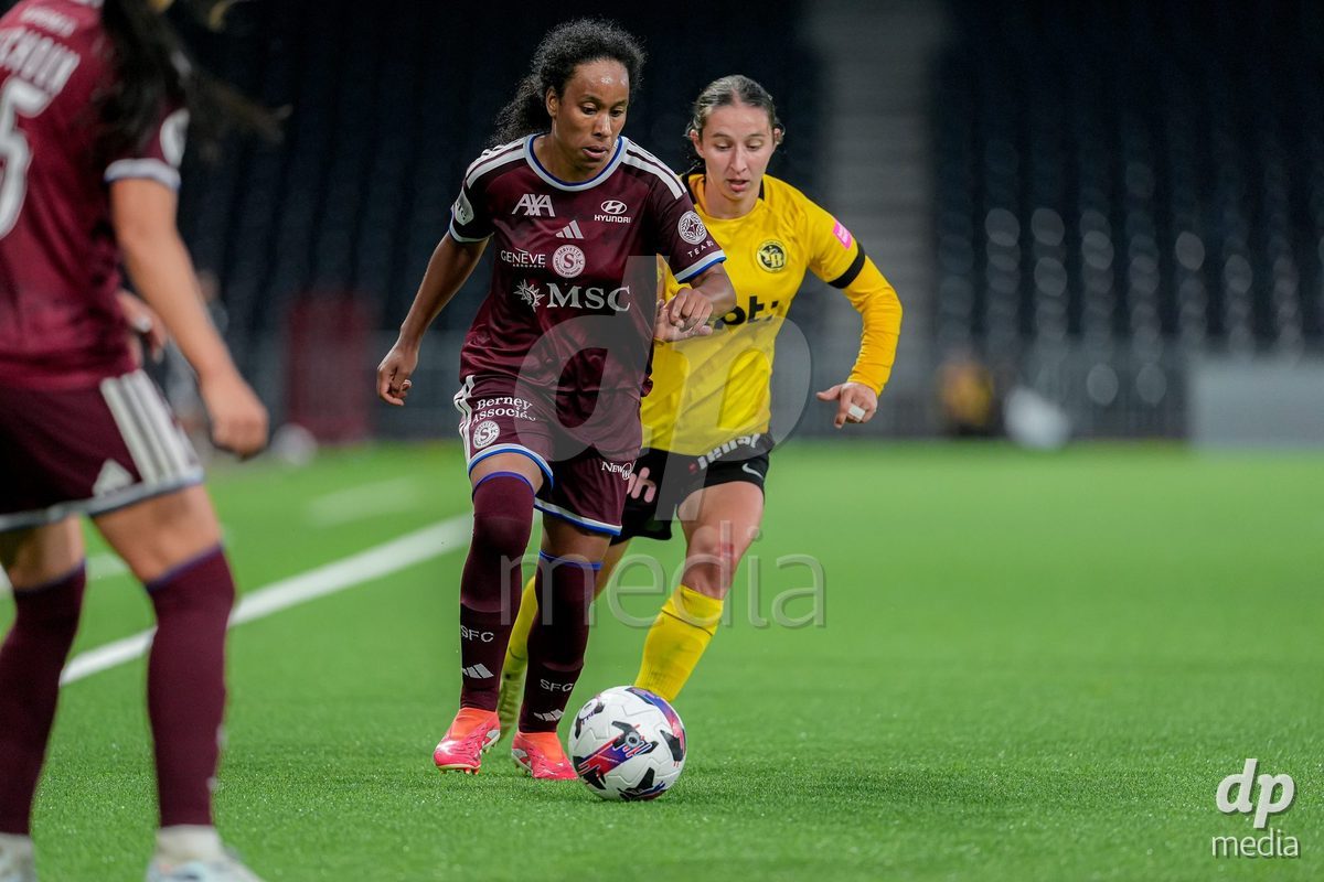Switzerland: AXA Womens Super League 2026/27, BSC YB Frauen vs Servette FC Chenois Feminin - Wankdorf Stadium, Bern: Mickaella Cardia (Mickaëlla Cardia) (12 Servette FC Chenois Feminin), left, in action.
