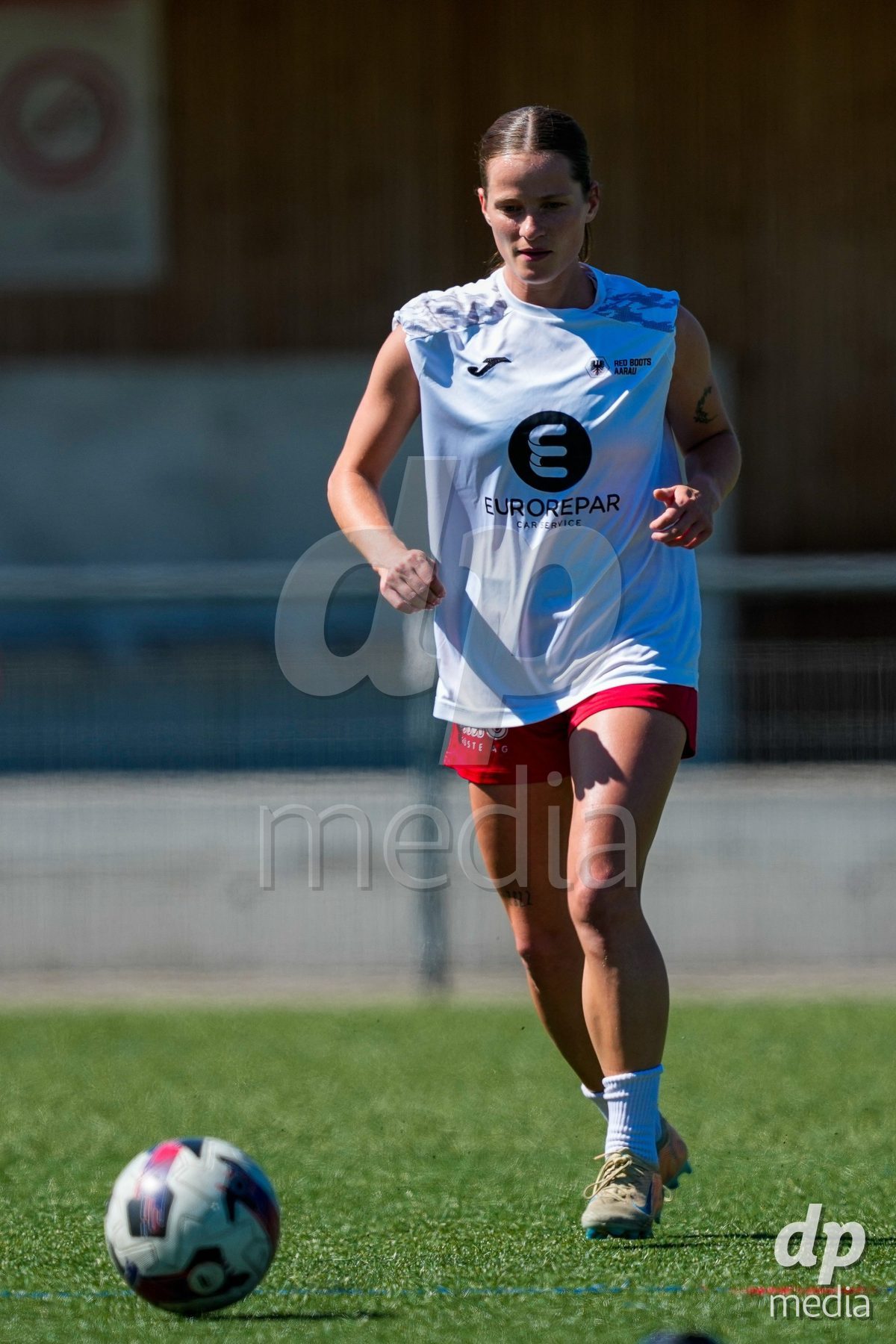 Schweiz: AXA Women's Super League 2025/26, FC Aarau Frauen vs GC Frauenfussball - Sportanlage Schachen, Aarau: Tabea Dorothee Maria Schütt - Tabea Dorothee Maria Schutt (24 FC Aarau) beim Aufwärmen