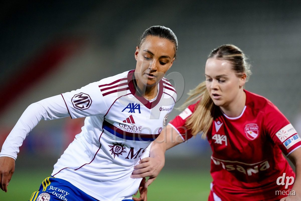 Schweiz: AXA Women's Super League 2025/26, FC Thun vs Servette FC Chenois Feminin - Stockhorn Arena, Thun: