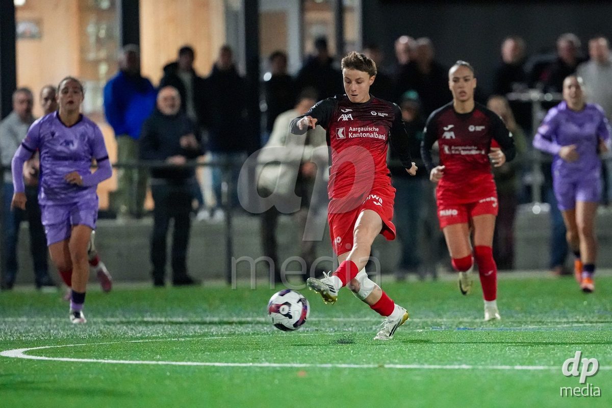 Schweiz: AXA Womens Super League 2025/26, FC Aarau Frauen vs FC Basel 1893 - Sportanlage Schachen, Aarau: Andrea Jäggi - Andrea Jaggi (4 FC Aarau) in aktion