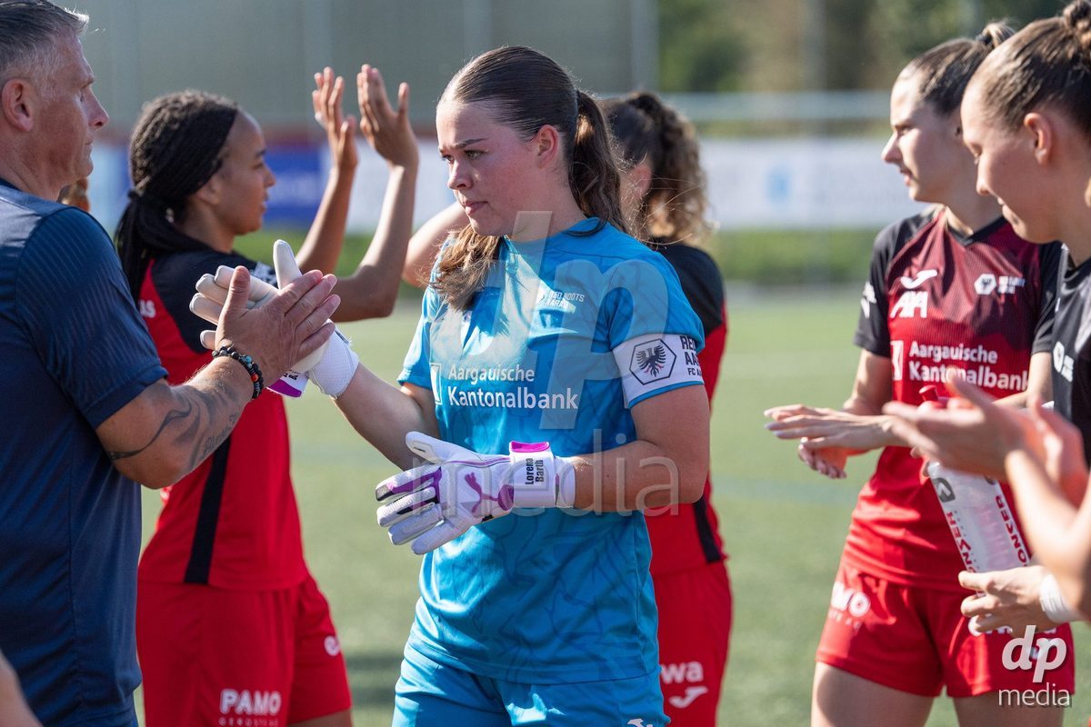 Switzerland: Womens Super League 2025/26, FC Aarau vs YB Frauen - Aarau, Aarau: Lorena Barth (1 Aarau) before the game