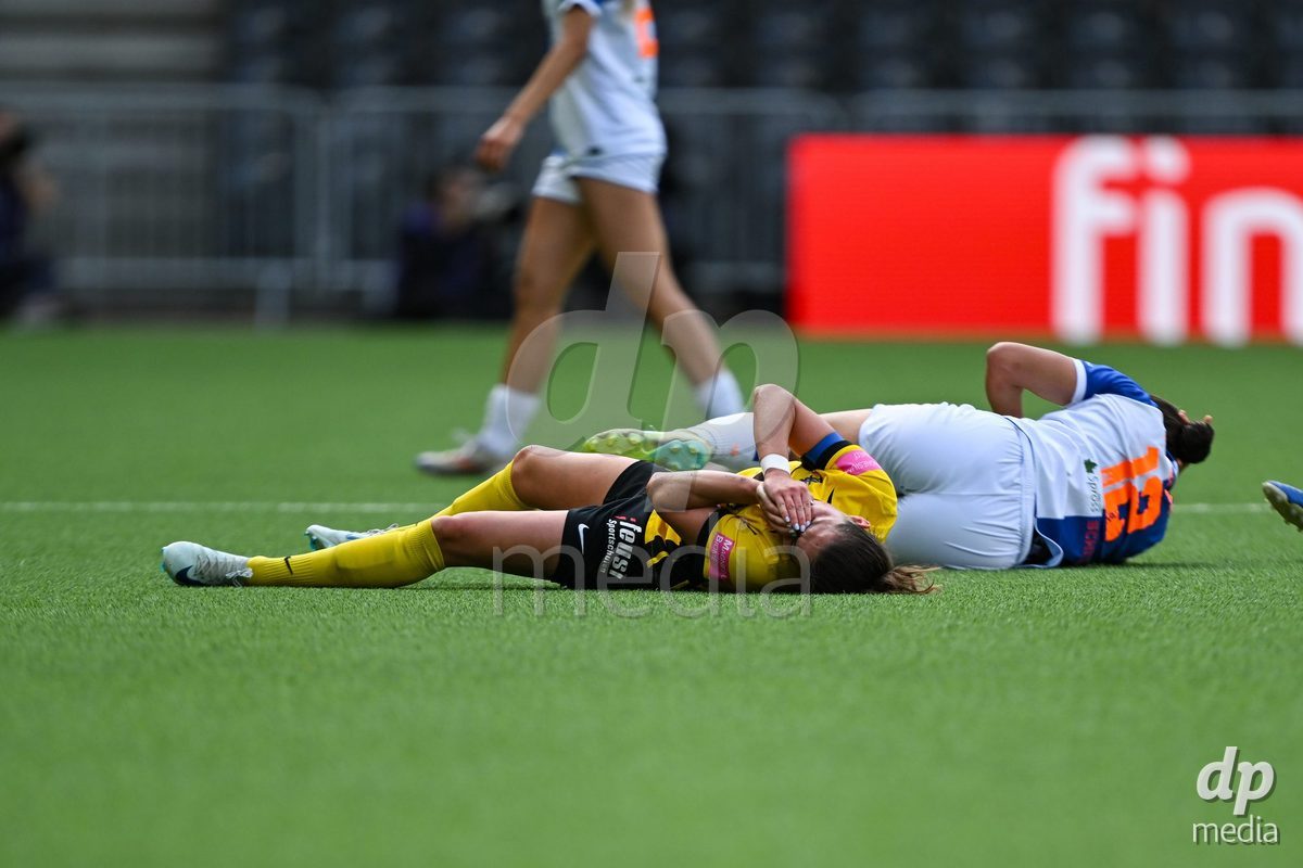 17/05/2025, Bern, Stadion Wankdorf, Women's Super League Final 2: BSC YB Frauen - GC Frauenfussball,  #18 Wibke Meister (BSC YB Frauen) after foul