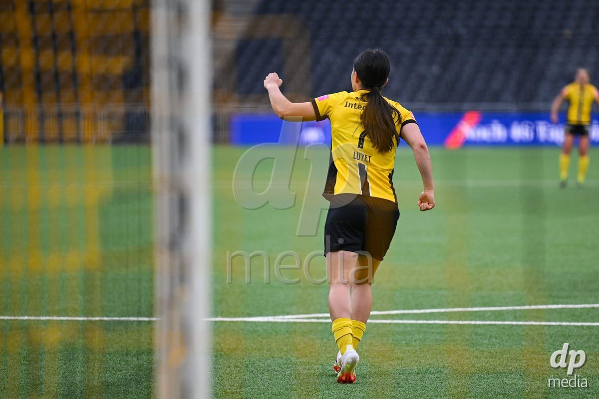 17/05/2025, Bern, Stadion Wankdorf, Women's Super League Final 2: BSC YB Frauen - GC Frauenfussball, #7 Naomi Luyet (Young Boys) celebrates her penalty goal