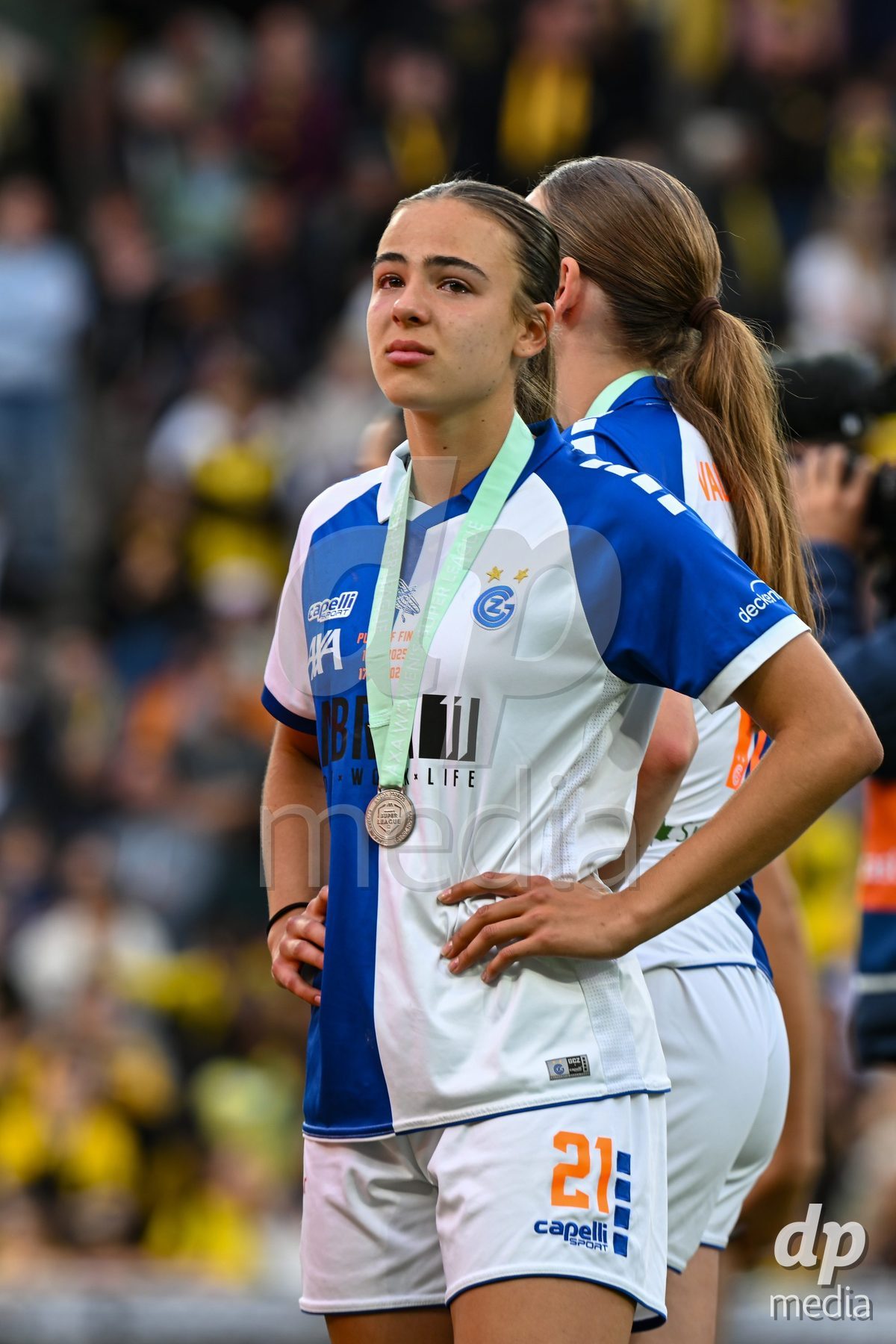 17/05/2025, Bern, Stadion Wankdorf, Women's Super League Final 2: BSC YB Frauen - GC Frauenfussball,  #21 Emma Egli (Grasshopper Club Zurich) after their loos of the final