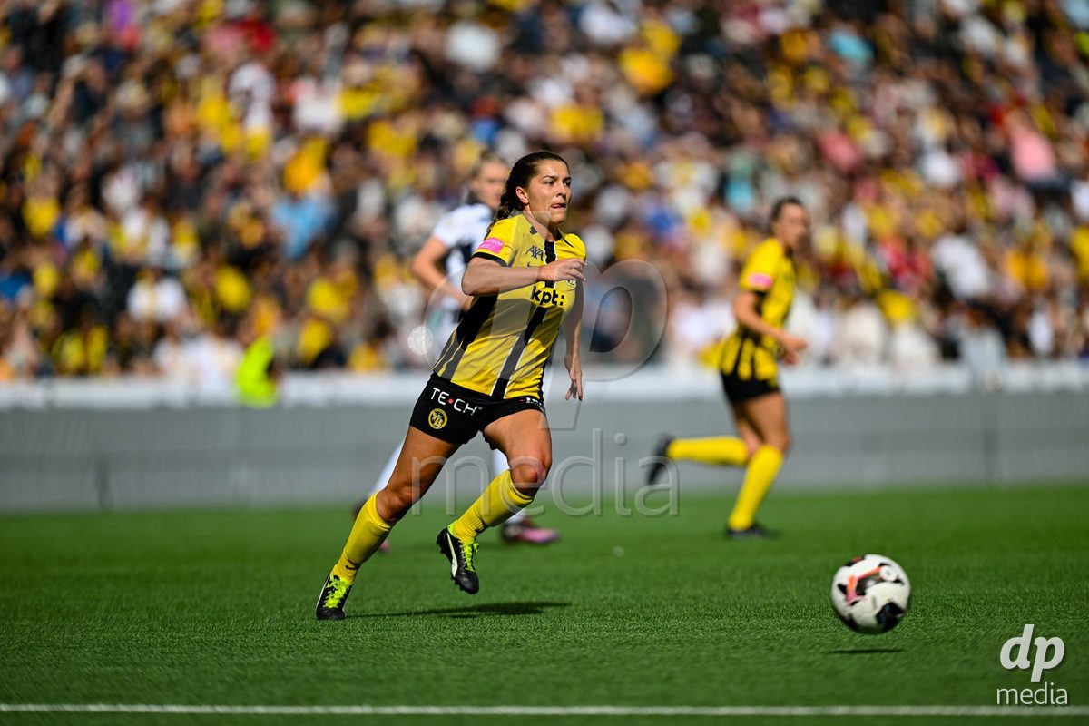 Courtney Aliza Strode (14 Young Boys) in action during the Axa Womens Super League Football game between BSC Young Boys Frauen and FC Zürich Frauen at Wankdorf Stadium in Bern, Switzerland.