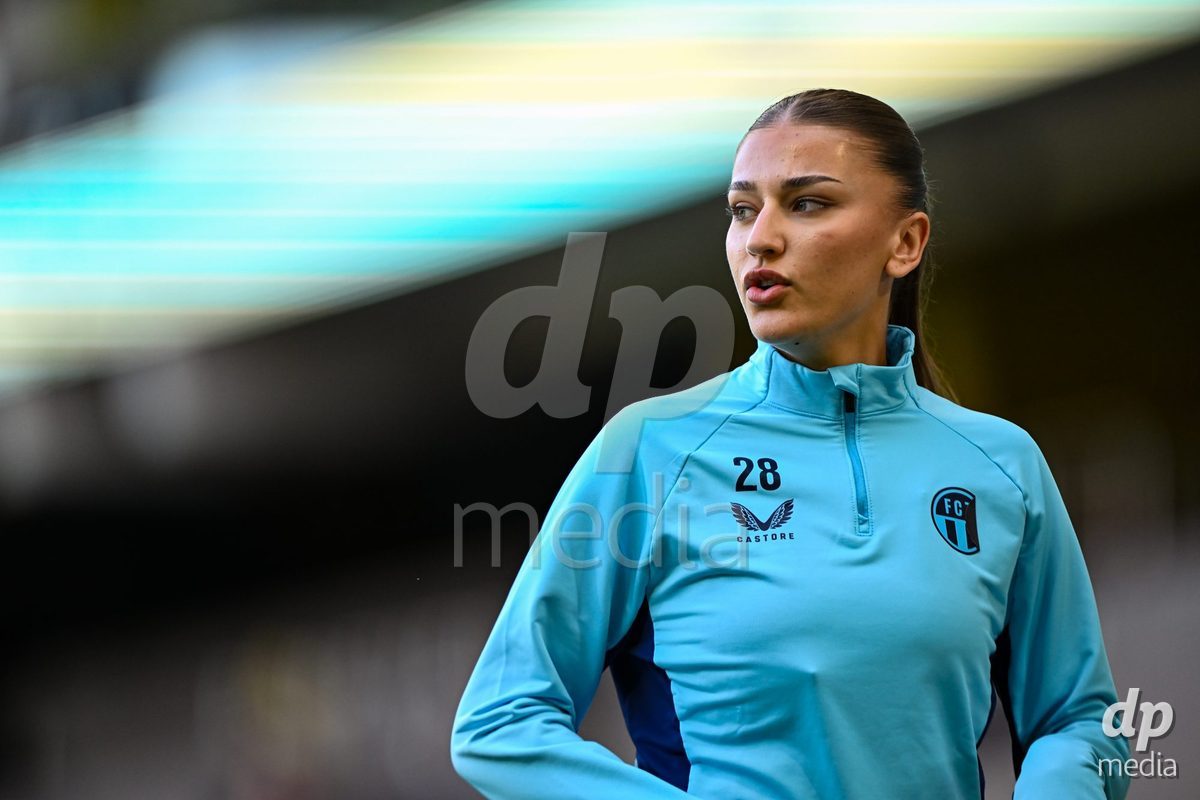 Alketa Rama (28 Zurich) at warm up during the Axa Womens Super League Football game between BSC Young Boys Frauen and FC Zürich Frauen at Wankdorf Stadium in Bern, Switzerland.
