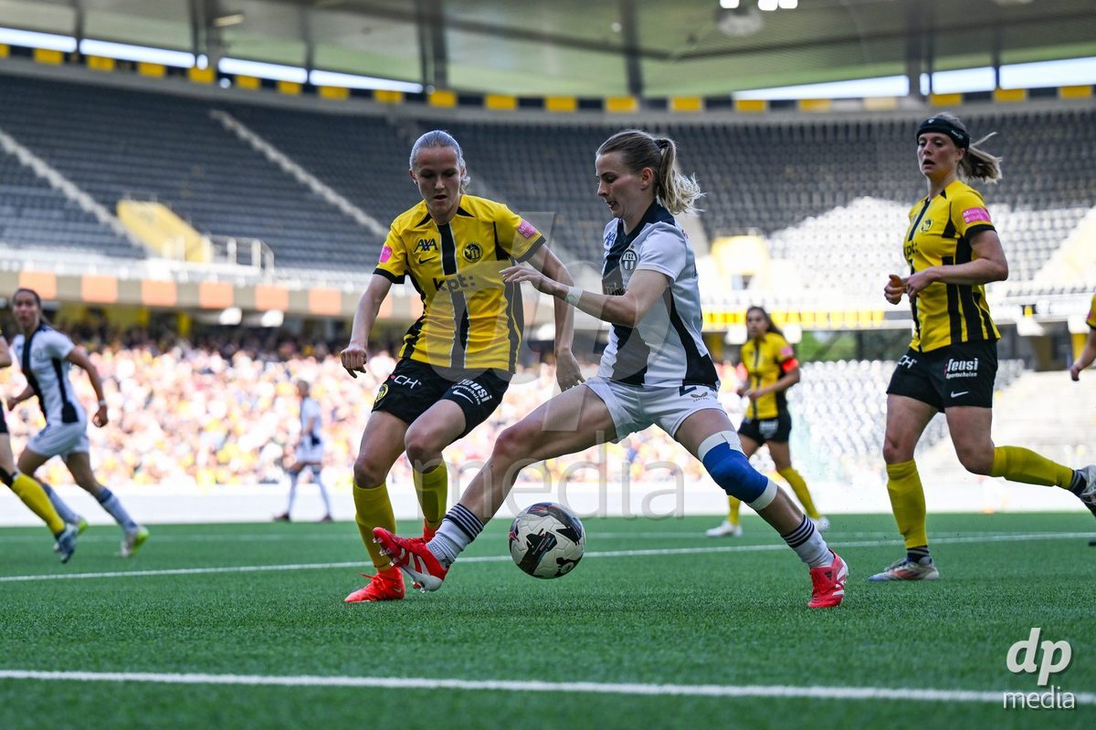 during the Axa Womens Super League Football game between BSC Young Boys Frauen and FC Zürich Frauen at Wankdorf Stadium in Bern, Switzerland.