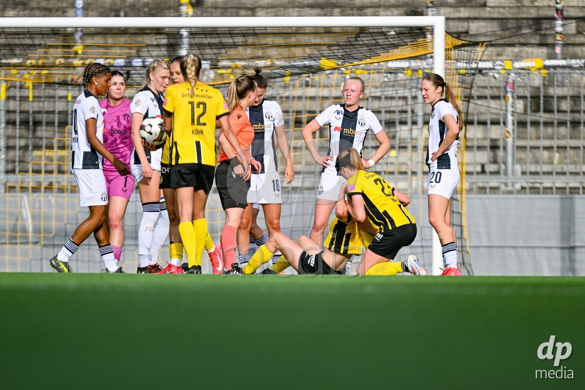during the Axa Womens Super League Football game between BSC Young Boys Frauen and FC Zürich Frauen at Wankdorf Stadium in Bern, Switzerland.