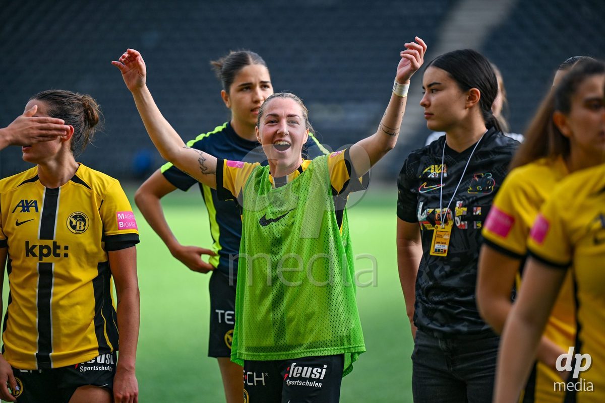 Lisa Josten (24 Young Boys) after wining the the Axa Womens Super League Football semifinal between BSC Young Boys Frauen and FC Zürich Frauen at Wankdorf Stadium in Bern, Switzerland.