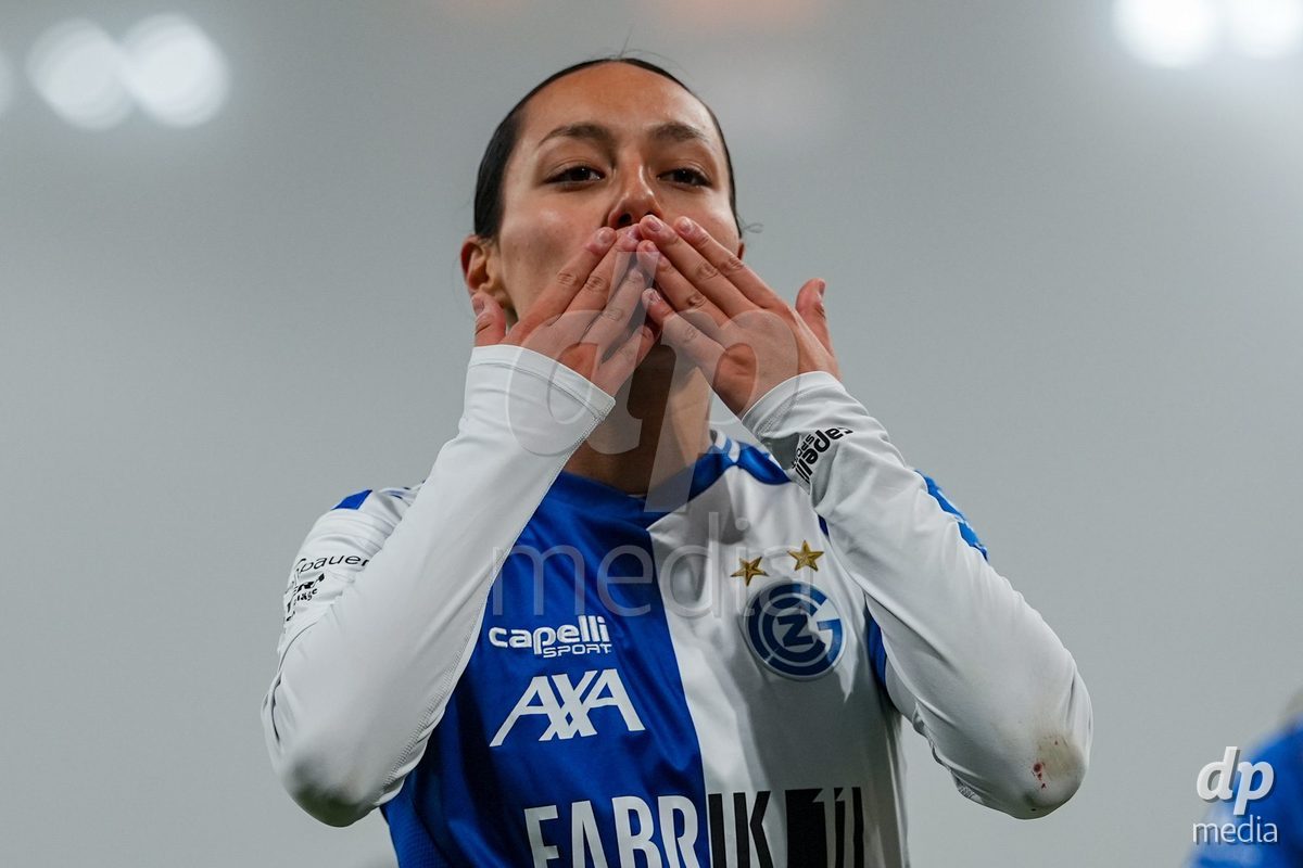 Schweiz: Axa Women's Cup 2025/26, BSC YB Frauen vs GC Frauenfussball - Stadion Wankdorf, Bern: Noemie Potier (11 GC) jubelt nach ihrem tor