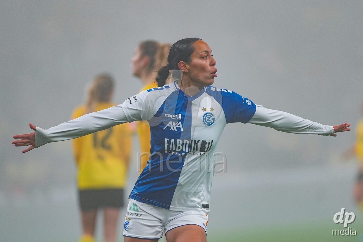 Schweiz: Axa Women's Cup 2025/26, BSC YB Frauen vs GC Frauenfussball - Stadion Wankdorf, Bern: Noemie Potier (11 GC) jubelt nach ihrem tor