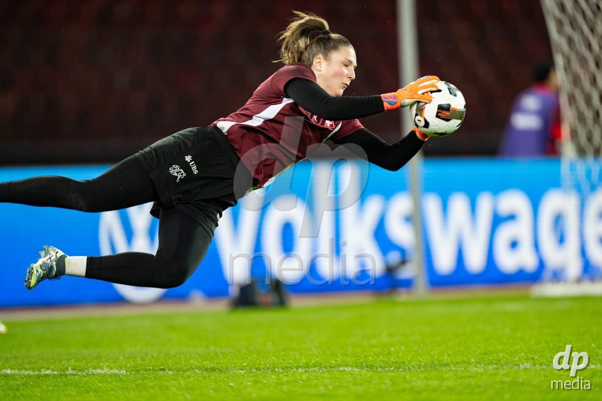 during the UEFA Women's Nations League game between Switzerland and Island at Stadion Letzigrund in Zurich, Switzerland.