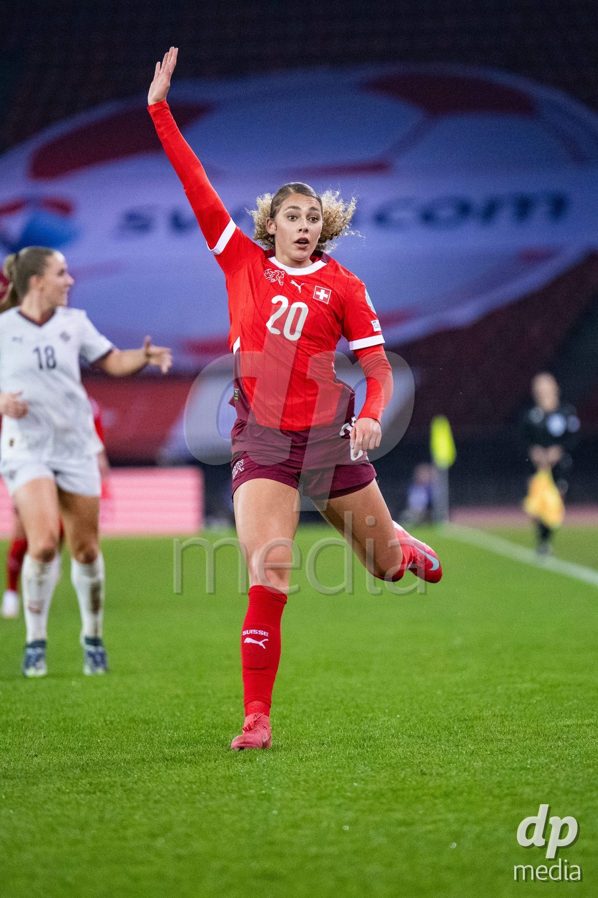 Alayah Pilgrim (20 Switzerland) during the UEFA Women's Nations League game between Switzerland and Island at Stadion Letzigrund in Zurich, Switzerland.