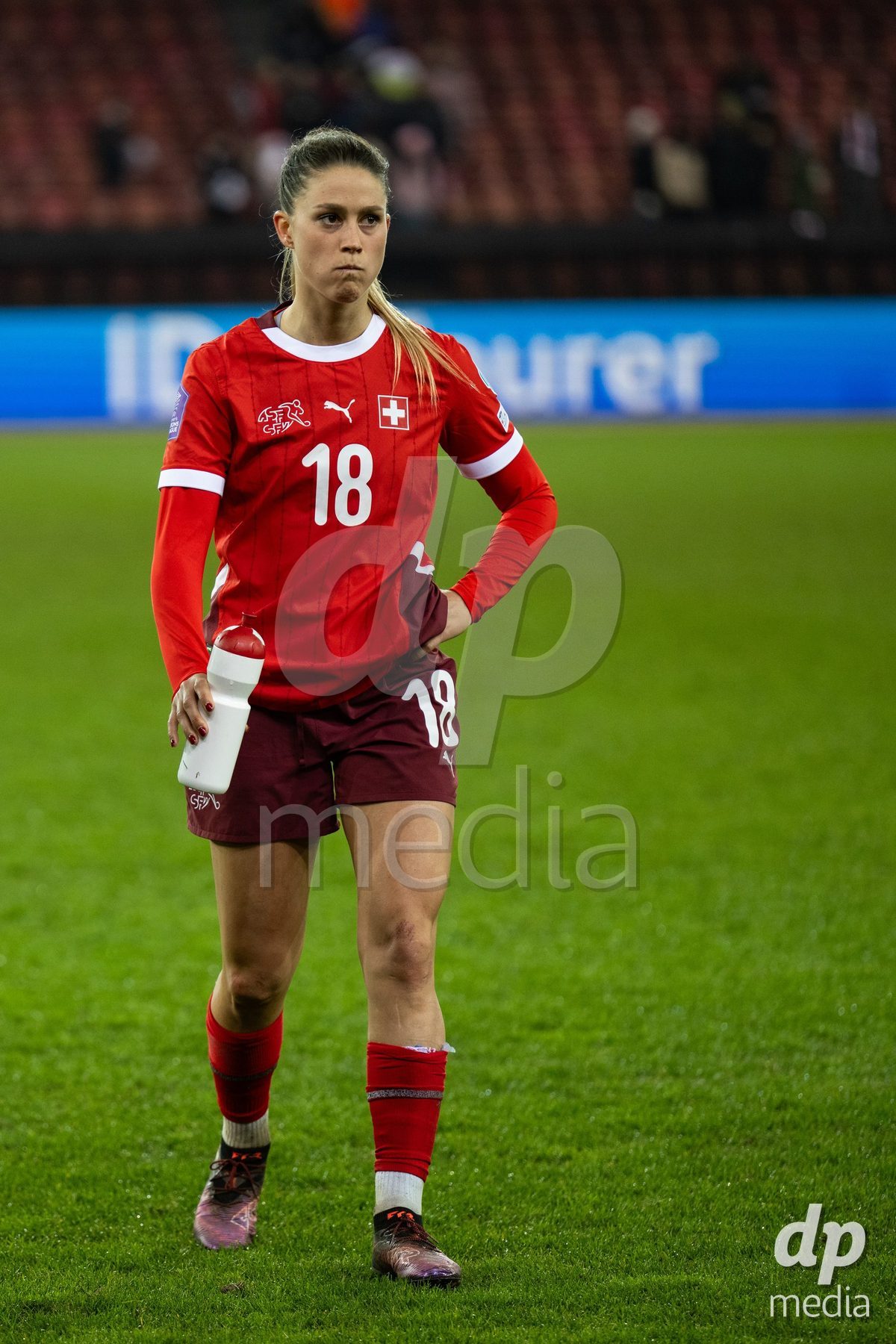 Viola Calligaris (18 Switzerland) after the UEFA Women's Nations League game between Switzerland and Island at Stadion Letzigrund in Zurich, Switzerland.