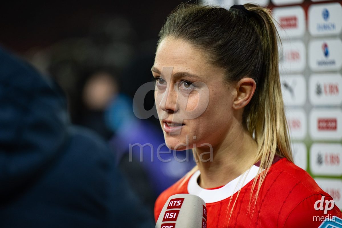 Viola Calligaris (18 Switzerland) after the UEFA Women's Nations League game between Switzerland and Island at Stadion Letzigrund in Zurich, Switzerland.