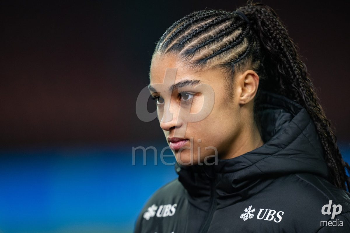 Sydney Schertenleib (7 Switzerland) after the UEFA Women's Nations League game between Switzerland and Island at Stadion Letzigrund in Zurich, Switzerland.
