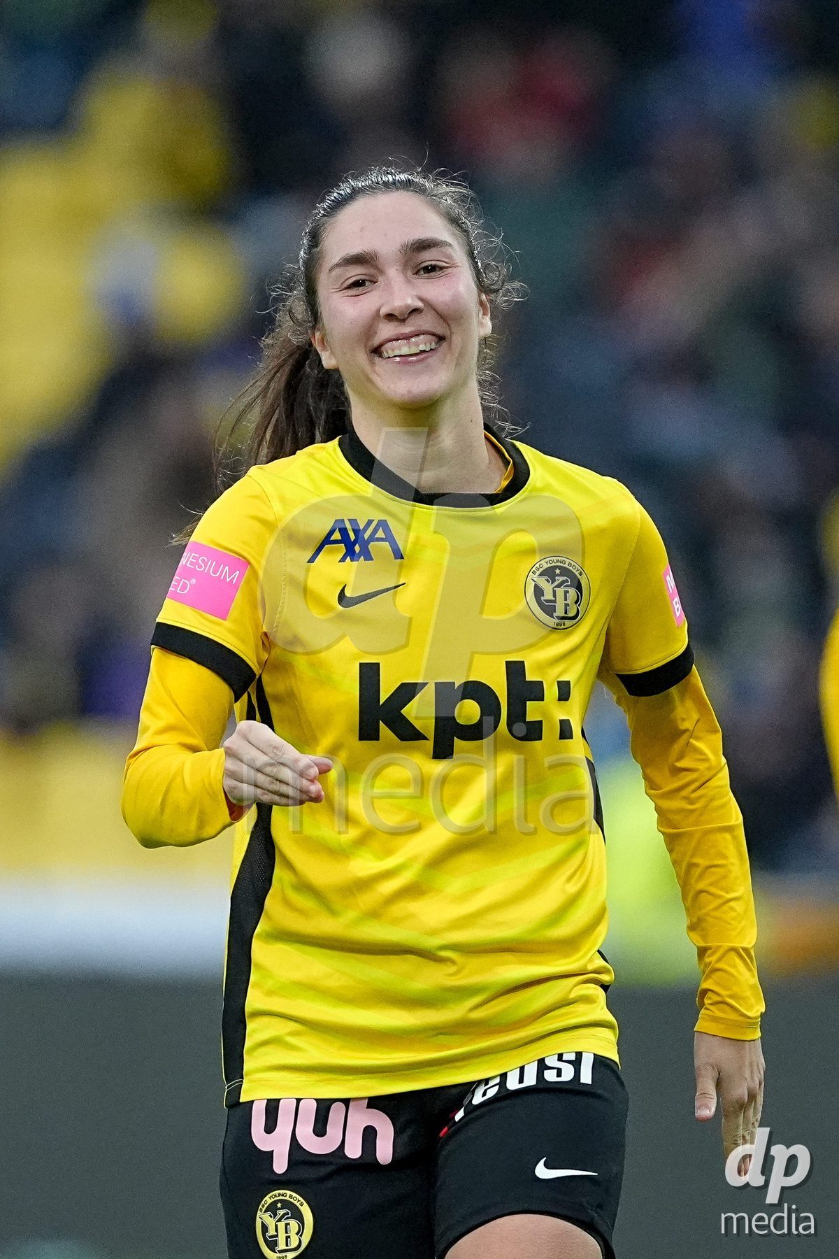 Schweiz: Axa Women's Cup 2025/26, BSC YB Frauen vs FC Thun - Stadion Wankdorf, Bern: Audrey Remy (19 YB Frauen) jubelt nach ihrem tor