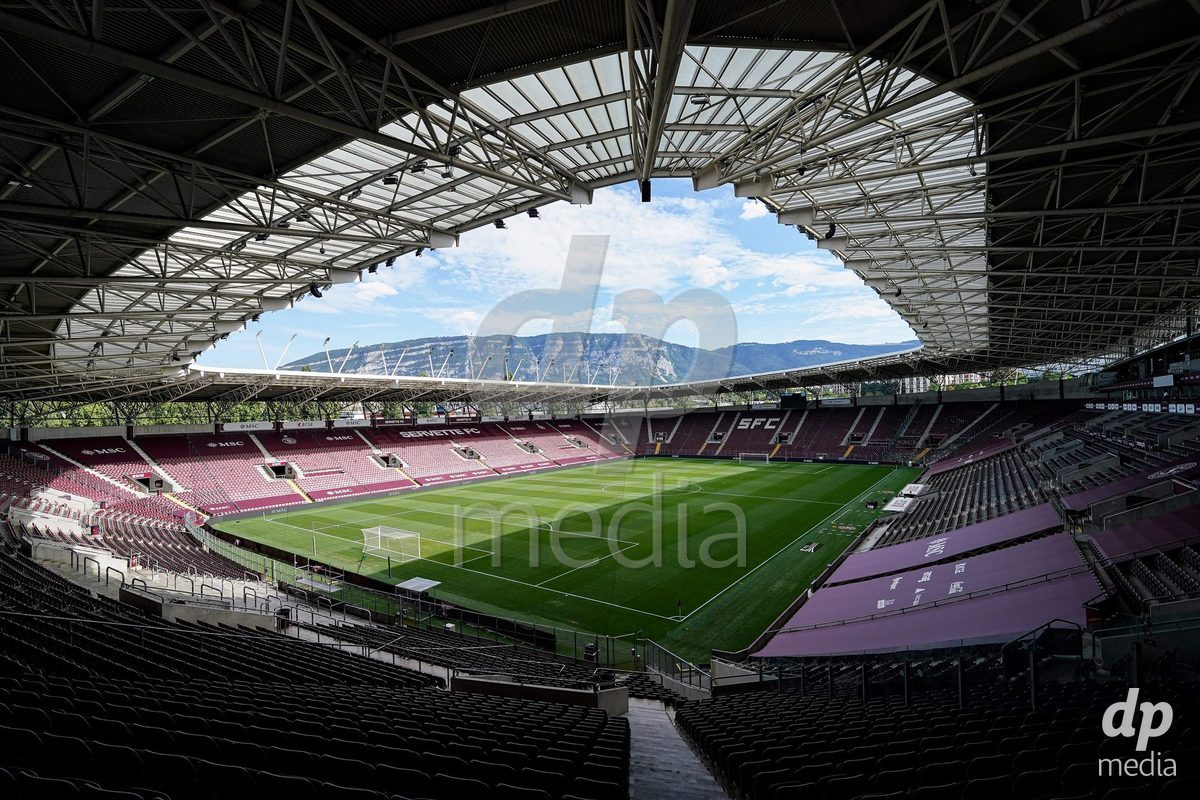 Geneva, Switzerland - September 2: General view inside the stadium prior to the UEFA Women's Champions League match between Servette FC Chenois Feminin and AC Sparta Praha at Stade de Geneve on September 2, 2026 in Geneva, Switzerland.
