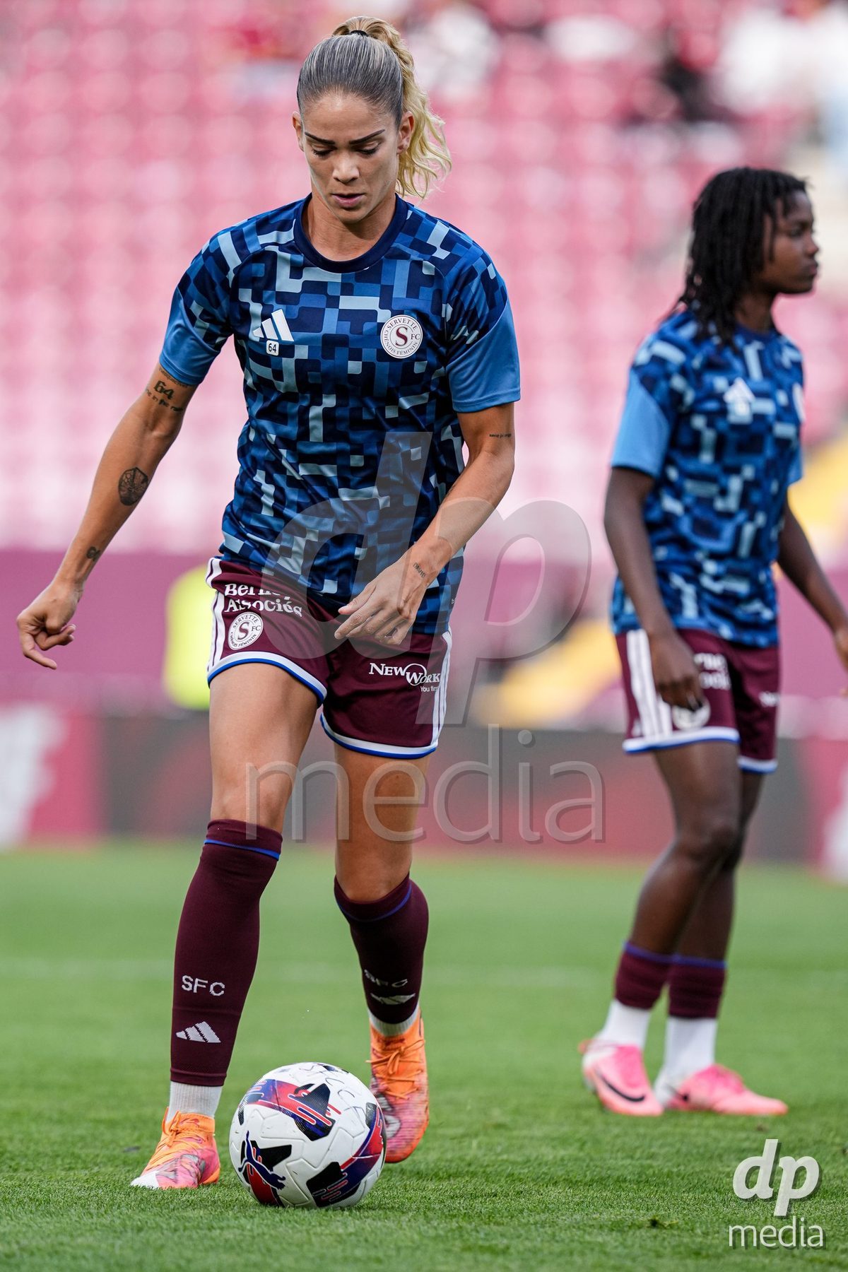Geneva, Switzerland - September 2: Stefanie De Alem da Eira of Servette FC Chenois Feminin  during warm up prior to the UEFA Women's Champions League match between Servette FC Chenois Feminin and AC Sparta Praha at Stade de Geneve on September 2, 2026 in Geneva, Switzerland.