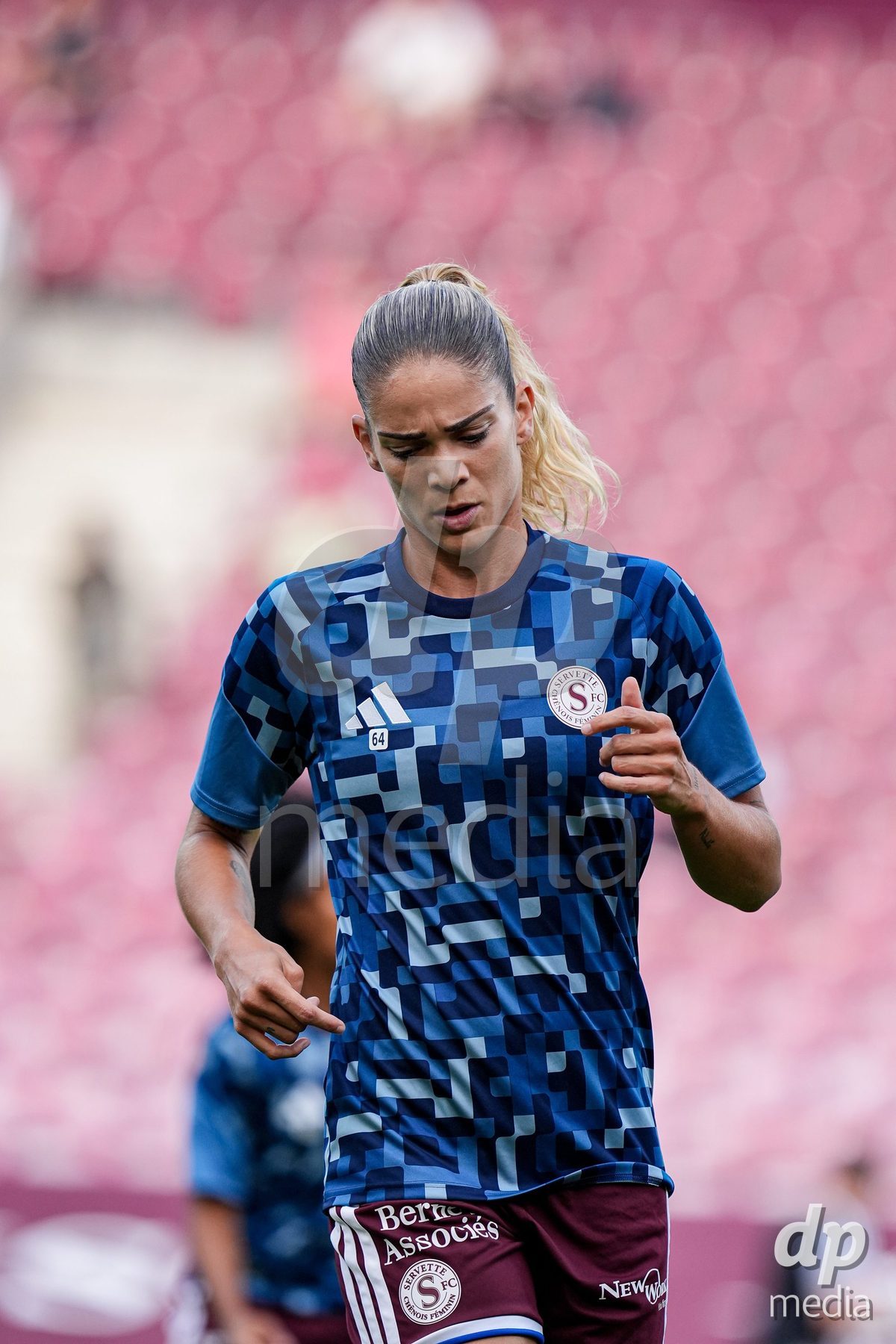 Geneva, Switzerland - September 2: Stefanie De Alem da Eira of Servette FC Chenois Feminin during warm up prior to the UEFA Women's Champions League match between Servette FC Chenois Feminin and AC Sparta Praha at Stade de Geneve on September 2, 2026 in Geneva, Switzerland.