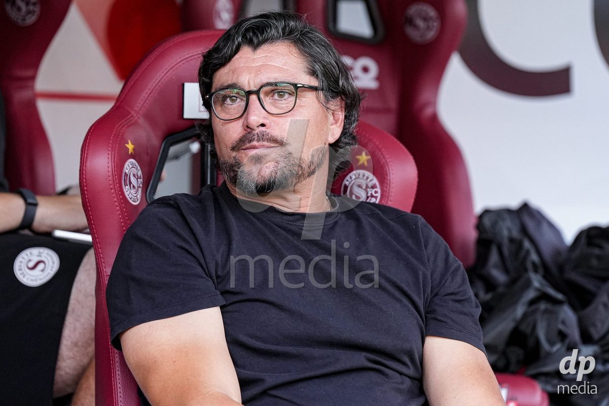 Geneva, Switzerland - September 2: Portrait (headshot/close up) of Cristian Damian Toro, Head Coach of Servette FC Chenois Feminin, during the UEFA Women's Champions League match between Servette FC Chenois Feminin and AC Sparta Praha at Stade de Geneve on September 2, 2026 in Geneva, Switzerland.