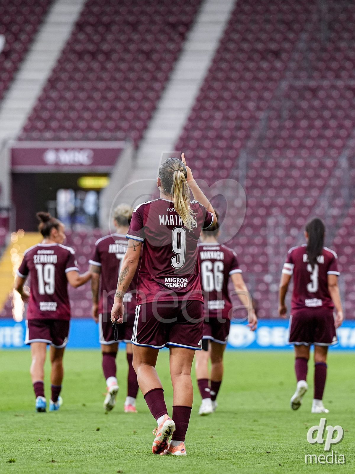Geneva, Switzerland - September 2: Gloria Marinelli of Servette FC Chenois Feminin celebrates after scoring her team's second goal during the UEFA Women's Champions League match between Servette FC Chenois Feminin and AC Sparta Praha at Stade de Geneve on September 2, 2026 in Geneva, Switzerland.
