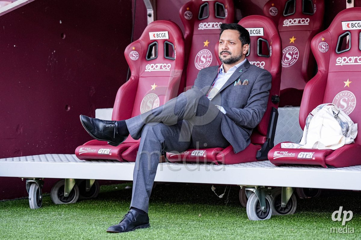 Geneva, Switzerland - September 2: Servette FCCF president Yoann Brigante looks on during the UEFA Women's Champions League match between Servette FC Chenois Feminin and AC Sparta Praha at Stade de Geneve on September 2, 2026 in Geneva, Switzerland.