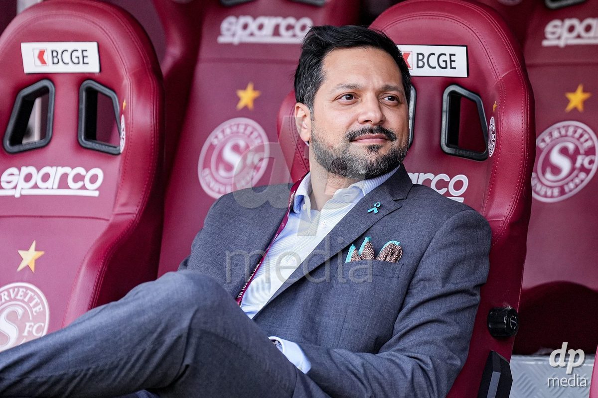 Geneva, Switzerland - September 2: Servette FCCF president Yoann Brigante looks on during the UEFA Women's Champions League match between Servette FC Chenois Feminin and AC Sparta Praha at Stade de Geneve on September 2, 2026 in Geneva, Switzerland.