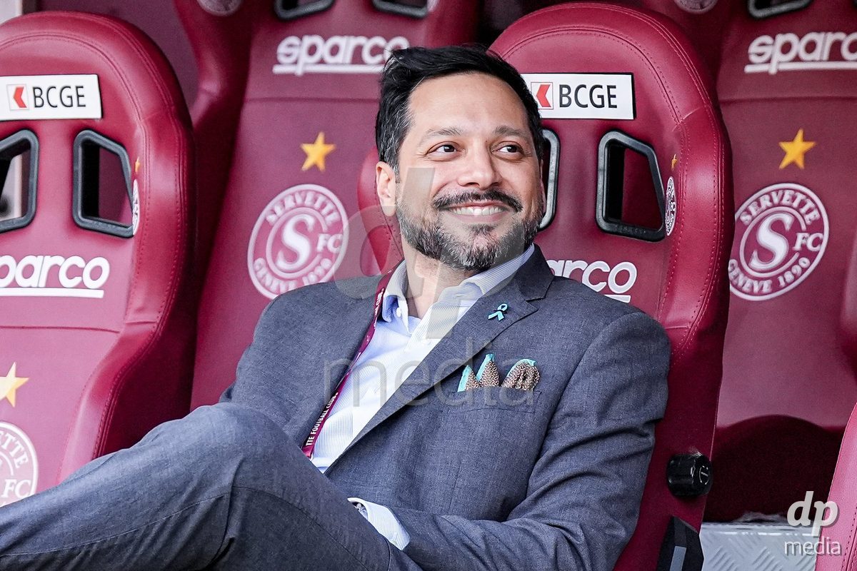 Geneva, Switzerland - September 2: Servette FCCF president Yoann Brigante looks on during the UEFA Women's Champions League match between Servette FC Chenois Feminin and AC Sparta Praha at Stade de Geneve on September 2, 2026 in Geneva, Switzerland.