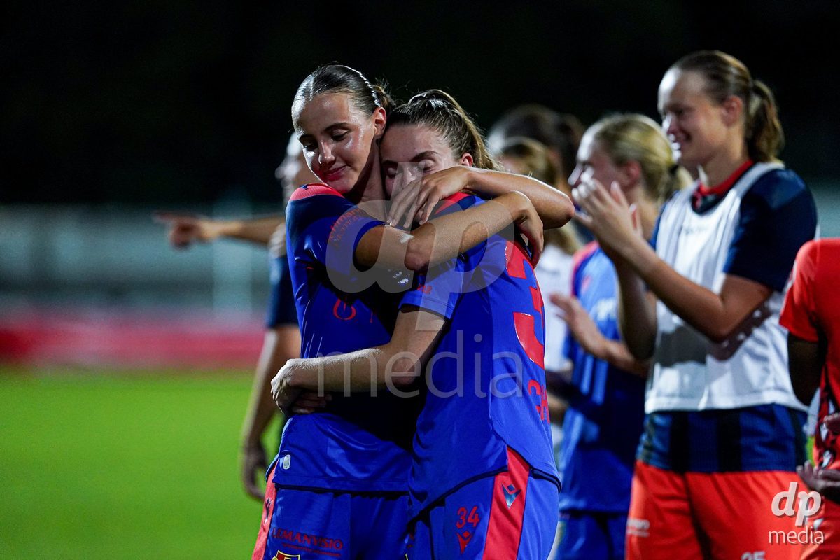 Basel, Switzerland - September 4: Players of FC Basel 1893 celebrating after winning the AXA Women's Super League match between FC Basel 1893 and FC St. Gallen 1879 at Leichtathletikstadion on September 4, 2026 in Basel, Switzerland.