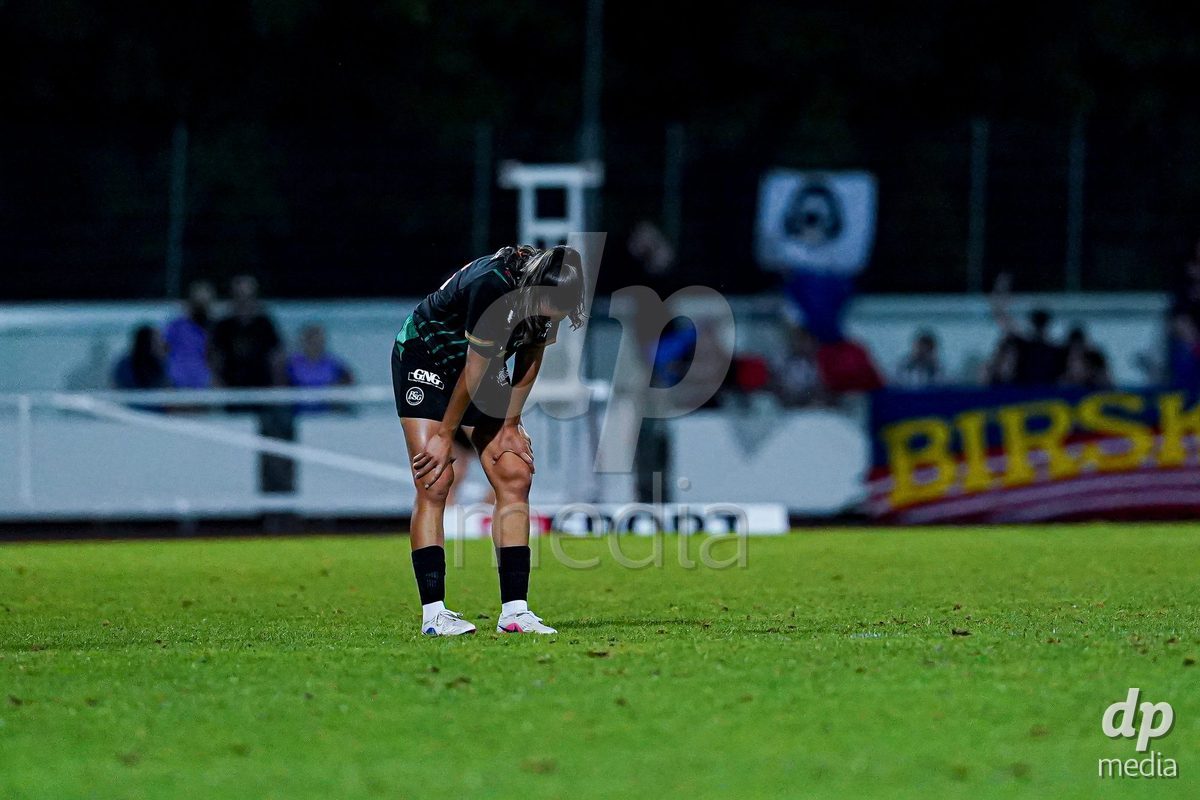 Basel, Switzerland - September 4: Players of St.Gallen 1879 after losing the AXA Women's Super League match between FC Basel 1893 and FC St. Gallen 1879 at Leichtathletikstadion on September 4, 2026 in Basel, Switzerland.