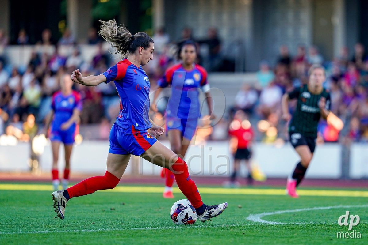Basel, Switzerland - September 4: Alice Berti of FC Basel 1893 scoring teams first goal during the AXA Women's Super League match between FC Basel 1893 and FC St. Gallen 1879 at Leichtathletikstadion on September 4, 2026 in Basel, Switzerland.