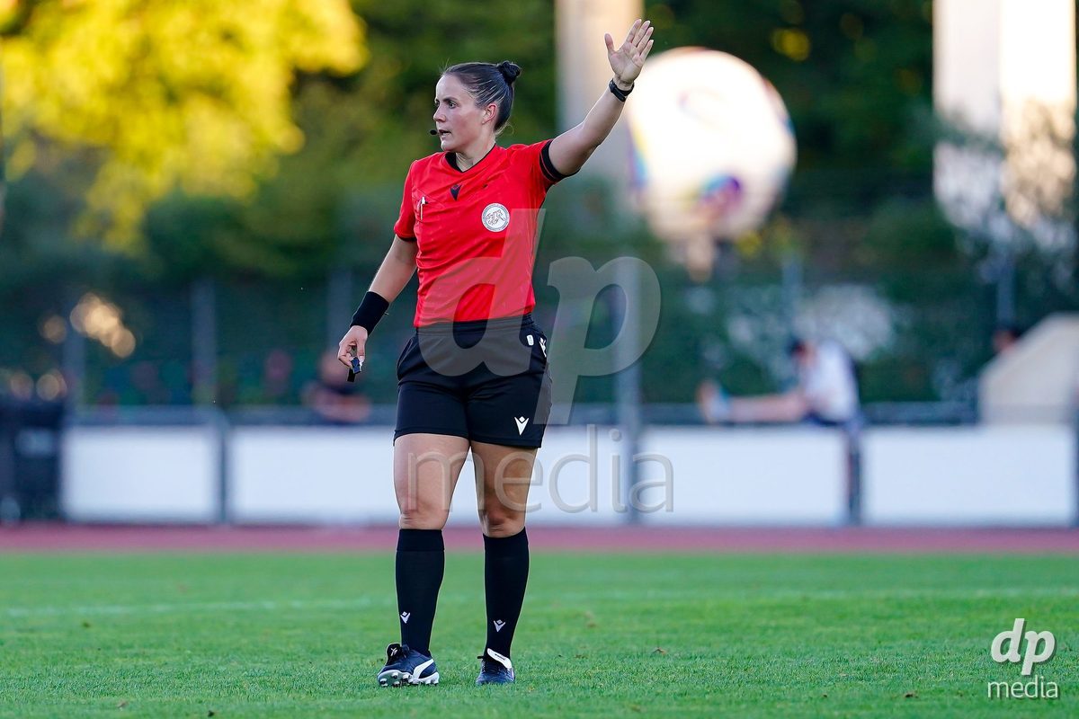 Basel, Switzerland - September 4: Referee Carmen Aeberhardt during the AXA Women's Super League match between FC Basel 1893 and FC St. Gallen 1879 at Leichtathletikstadion on September 4, 2026 in Basel, Switzerland.