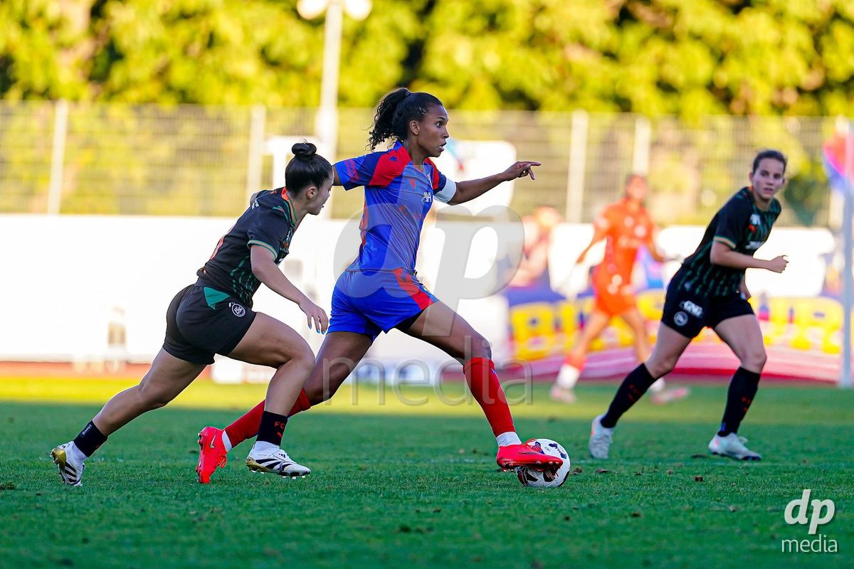 Basel, Switzerland - September 4: Coumba Sow of FC Basel 1893 in action during the AXA Women's Super League match between FC Basel 1893 and FC St. Gallen 1879 at Leichtathletikstadion on September 4, 2026 in Basel, Switzerland.