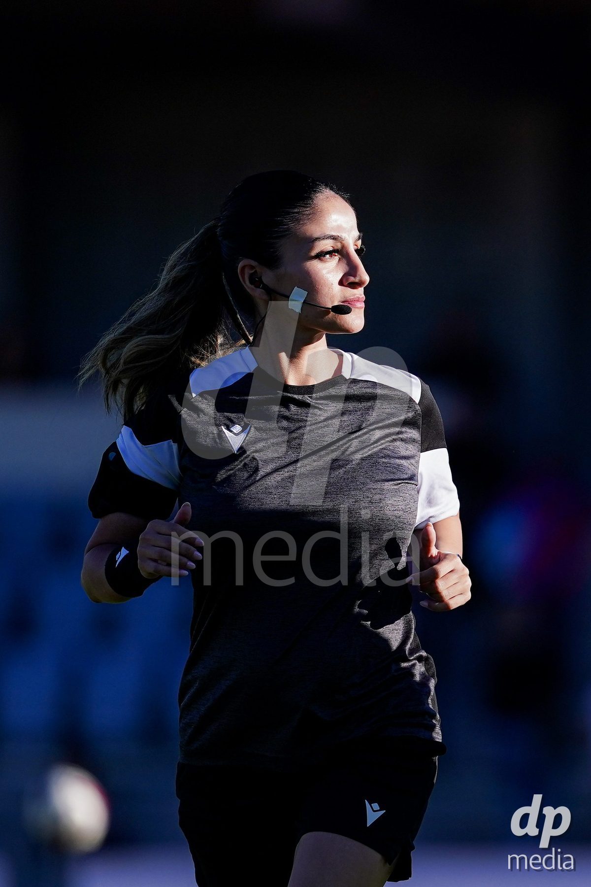 Basel, Switzerland - September 4: Referee Esra Polat Kurt warming up during the AXA Women's Super League match between FC Basel 1893 and FC St. Gallen 1879 at Leichtathletikstadion on September 4, 2026 in Basel, Switzerland.