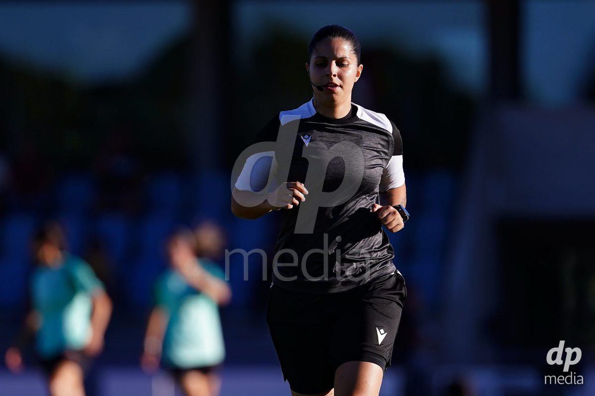Basel, Switzerland - September 4: Referee Bianca Claro warming up during the AXA Women's Super League match between FC Basel 1893 and FC St. Gallen 1879 at Leichtathletikstadion on September 4, 2026 in Basel, Switzerland.
