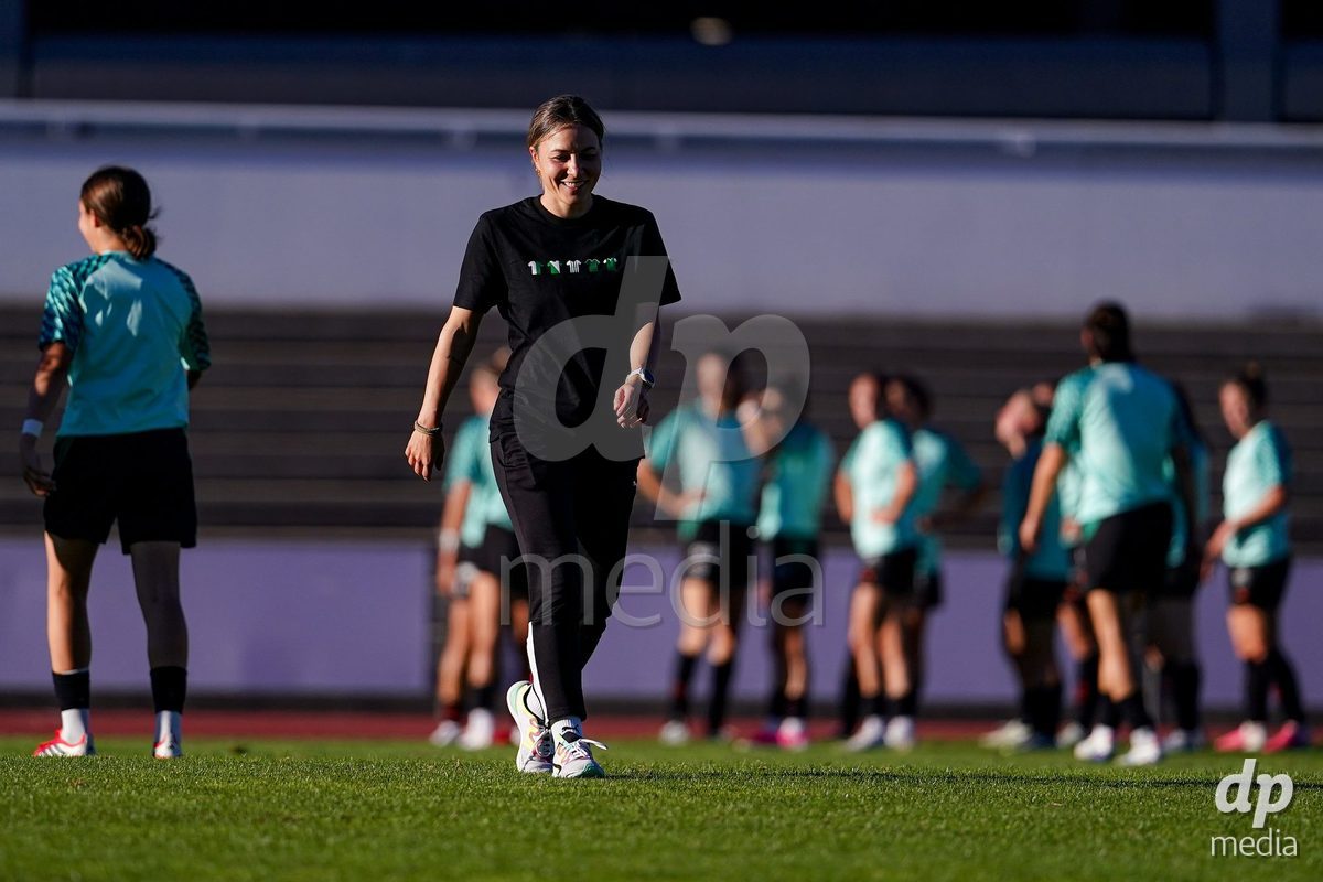 Basel, Switzerland - September 4: Jasmin Schweer, Head Coach of St.Gallen 1879, during the AXA Women's Super League match between FC Basel 1893 and FC St. Gallen 1879 at Leichtathletikstadion on September 4, 2026 in Basel, Switzerland.