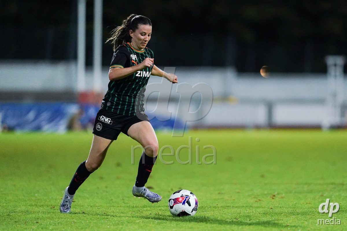 Basel, Switzerland - September 4: Chantal Wyser of St.Gallen 1879 in action during the AXA Women's Super League match between FC Basel 1893 and FC St. Gallen 1879 at Leichtathletikstadion on September 4, 2026 in Basel, Switzerland.