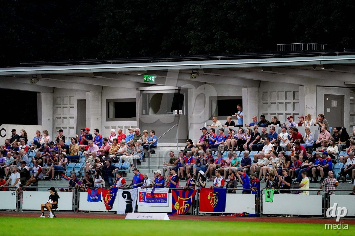 Basel, Switzerland - September 4: View of tribune with fans during the AXA Women's Super League match between FC Basel 1893 and FC St. Gallen 1879 at Leichtathletikstadion on September 4, 2026 in Basel, Switzerland.