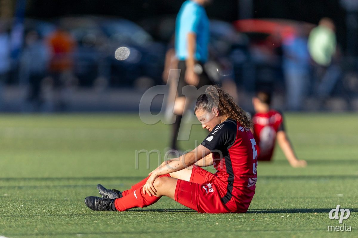 Aarau, Switzerland - September 5: Nathalie Widmer of FC Aarau Frauen looks dejected and disappointed during the AXA Women's Super League match between FC Aarau Frauen and FC Luzern at Sportanlage Schachen on September 5, 2026 in Aarau, Switzerland.