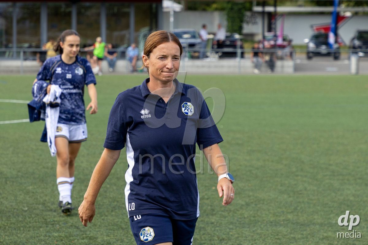 Aarau, Switzerland - September 5: head coach Luzia Odermatt of FC Luzern Frauen during the AXA Women's Super League match between FC Aarau Frauen and FC Luzern at Sportanlage Schachen on September 5, 2026 in Aarau, Switzerland.