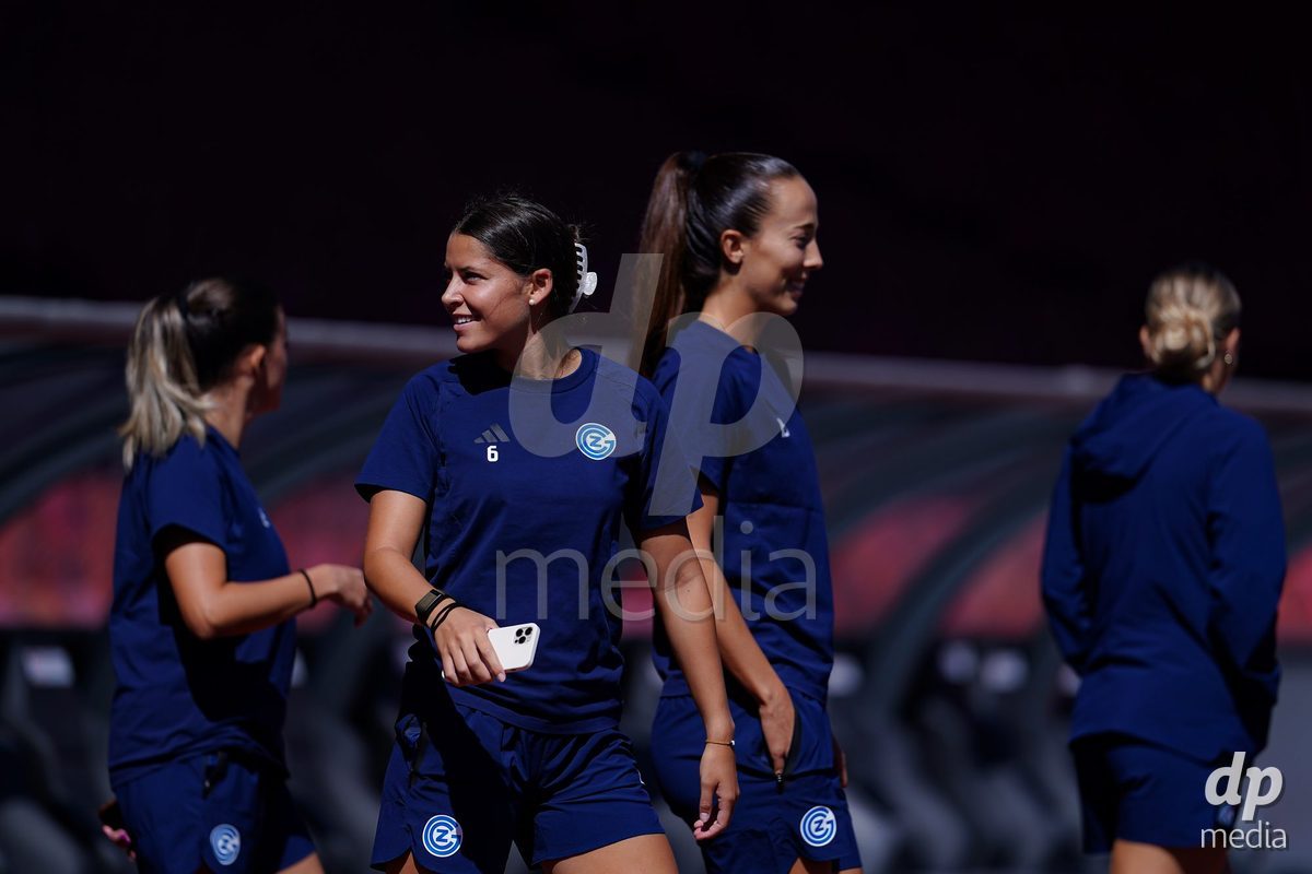 ZURICH, SWITZERLAND - September 6: Luna Lemperiere of GC Frauenfussball arrival prior to the AXA Women's Super League match between GC Frauenfussball and Servette FC Chenois Feminin at Letzigrund on September 6, 2026 in Zurich, Switzerland.
