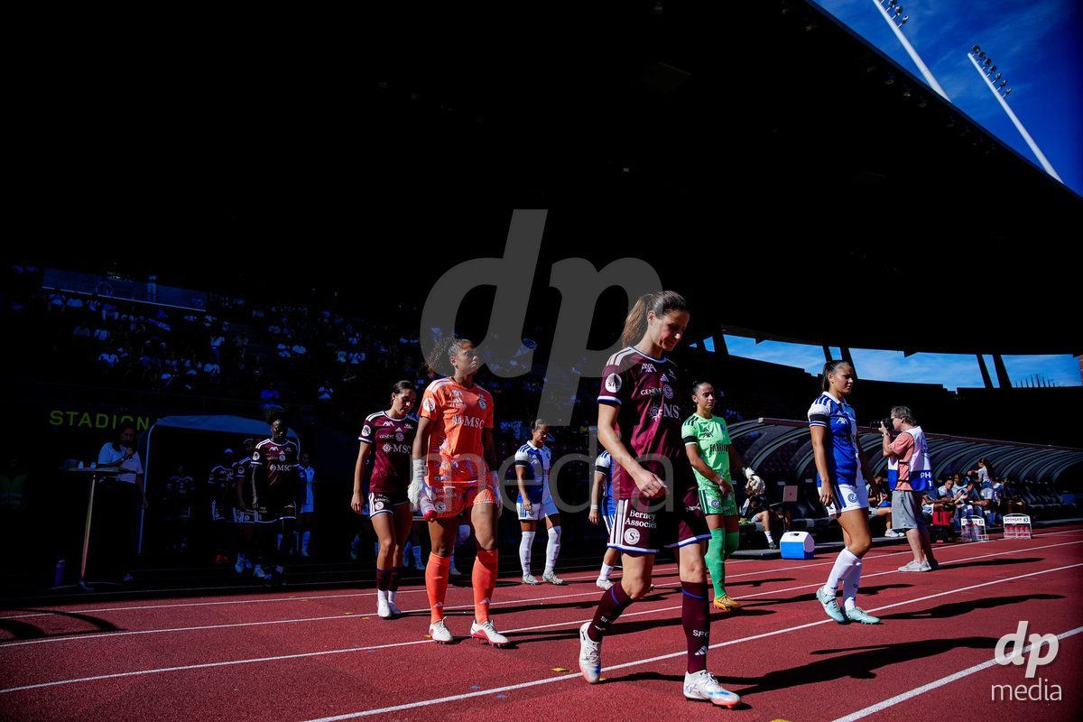 ZURICH, SWITZERLAND - September 6: Players of Servette FC Chenois Feminin during the AXA Women's Super League match between GC Frauenfussball and Servette FC Chenois Feminin at Letzigrund on September 6, 2026 in Zurich, Switzerland.