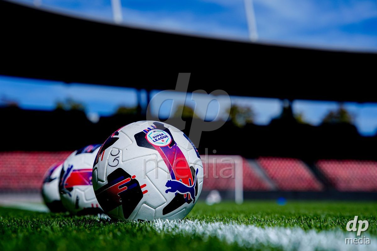 ZURICH, SWITZERLAND - September 6: Official AXA Women's Super League match ball during the AXA Women's Super League match between GC Frauenfussball and Servette FC Chenois Feminin at Letzigrund on September 6, 2026 in Zurich, Switzerland.