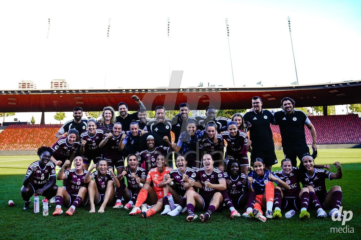 ZURICH, SWITZERLAND - September 6: Servette FC Chenois Feminin after winning the AXA Women's Super League match between GC Frauenfussball and Servette FC Chenois Feminin at Letzigrund on September 6, 2026 in Zurich, Switzerland.