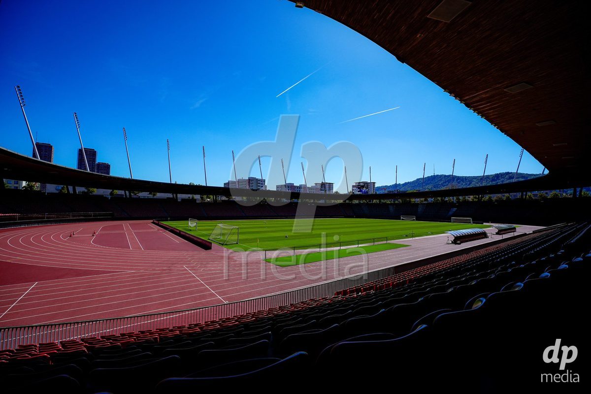 ZURICH, SWITZERLAND - September 6: General view of Letzigrund prior to the AXA Women's Super League match between GC Frauenfussball and Servette FC Chenois Feminin at Letzigrund on September 6, 2026 in Zurich, Switzerland.