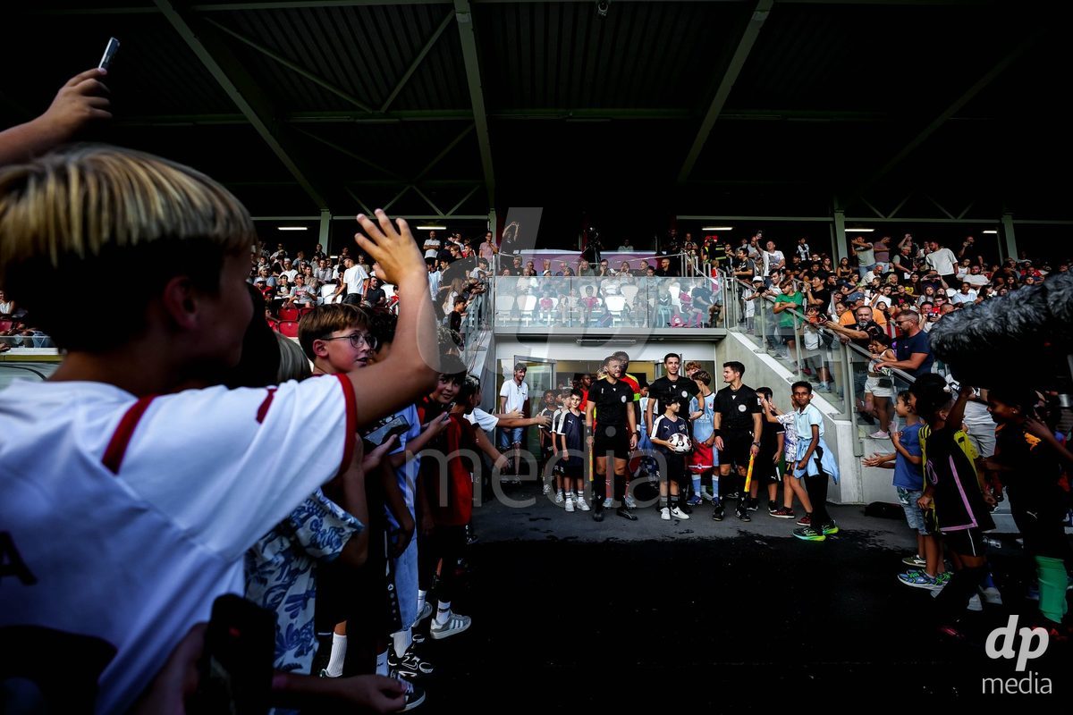 OBERE AU, Switzerland - September 8: Panoramic view with referees and fans during the International Friendly U20 match between Switzerland and Luxembourg at TBD on September 8, 2026 in Obere Au, Switzerland.