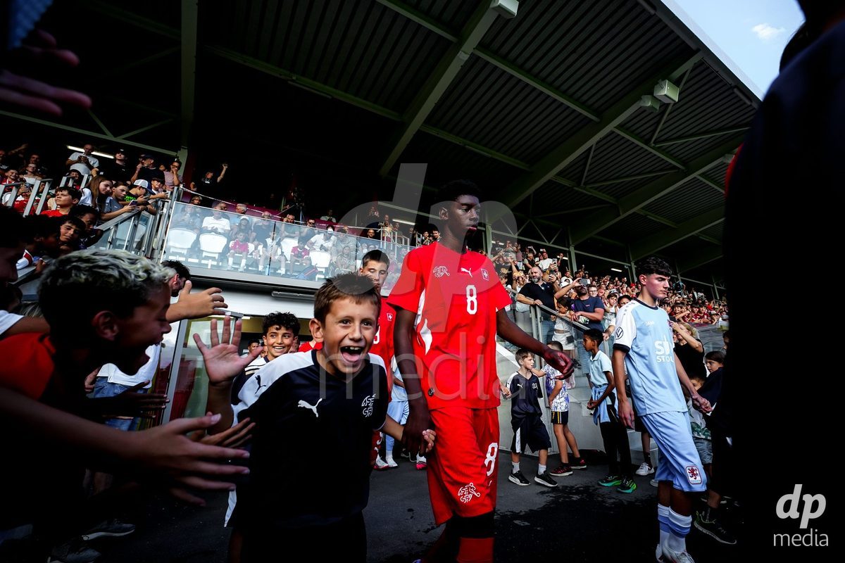 OBERE AU, Switzerland - September 8: Habib Frank Uchendu Emele of Switzerland during the International Friendly U20 match between Switzerland and Luxembourg at TBD on September 8, 2026 in Obere Au, Switzerland.
