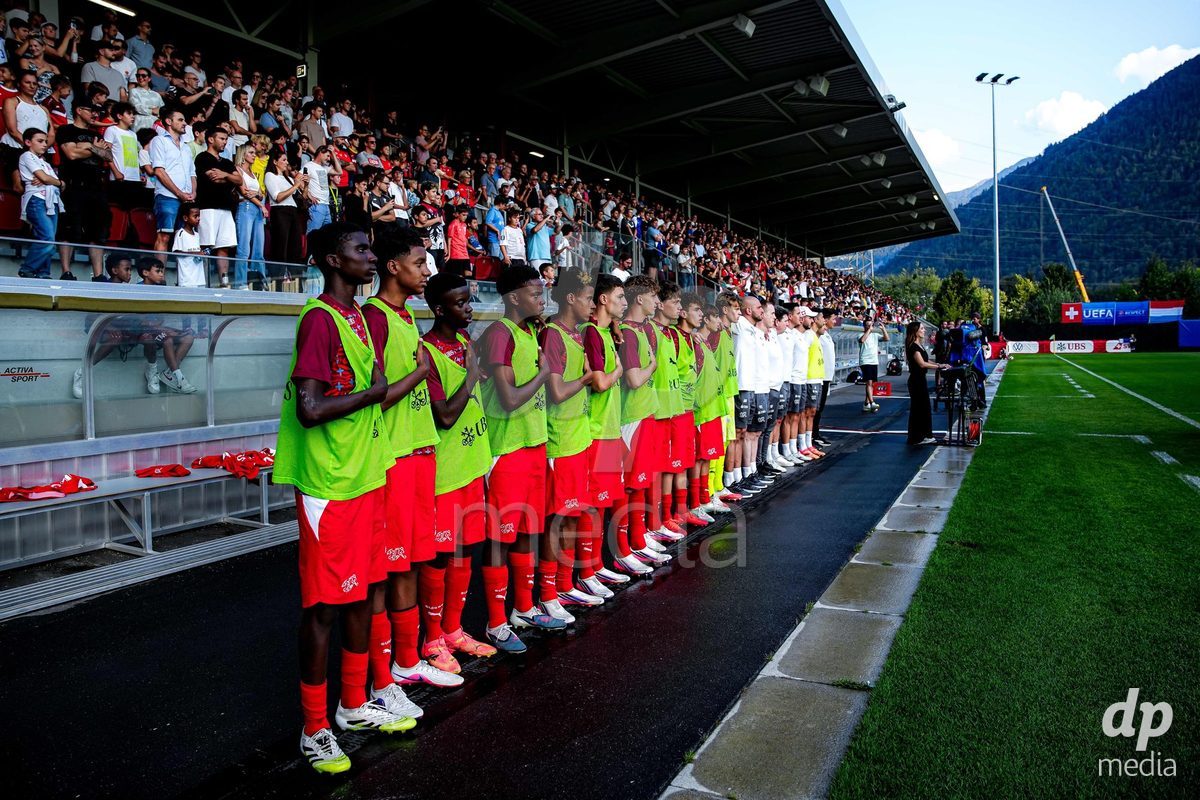 OBERE AU, Switzerland - September 8: Players of Switzerland during the International Friendly U20 match between Switzerland and Luxembourg at TBD on September 8, 2026 in Obere Au, Switzerland.